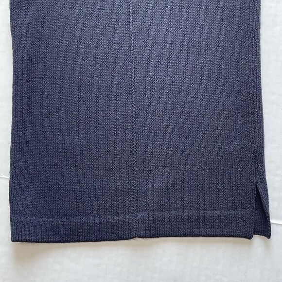 St John Collection Santana Knit Crop Pants Navy Pull On Elastic Waist Wide Leg - Picture 6 of 7